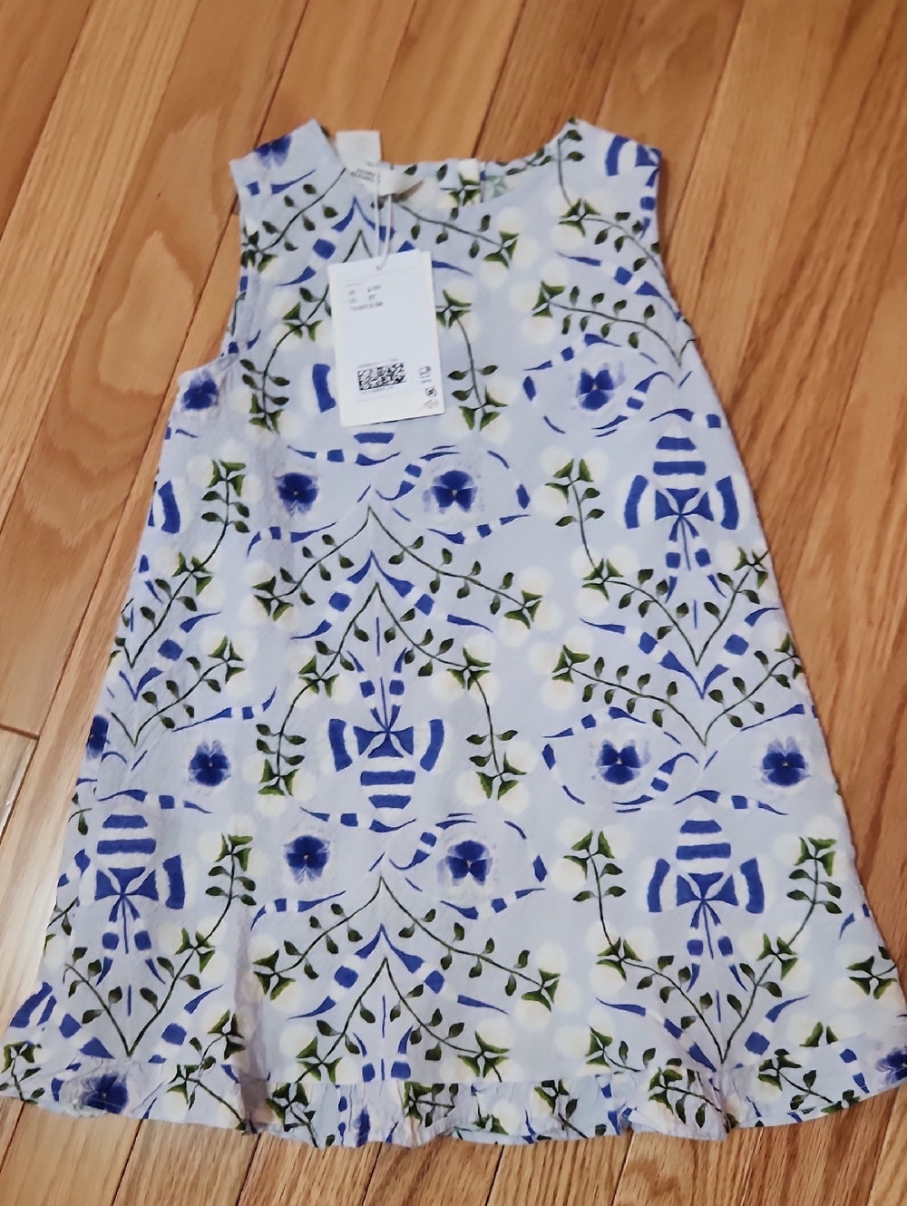 H&M Georgia Beaumont Girls' Floral A-Line Dress in Blue 3T